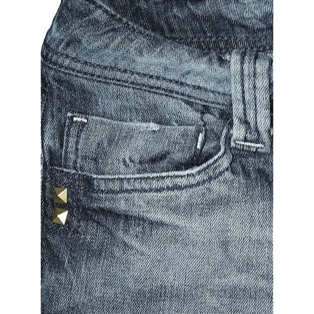 Punk Rock Hang Ten Skinny Jeans Womens‎ Size 5 Blue Acid Wash Studded